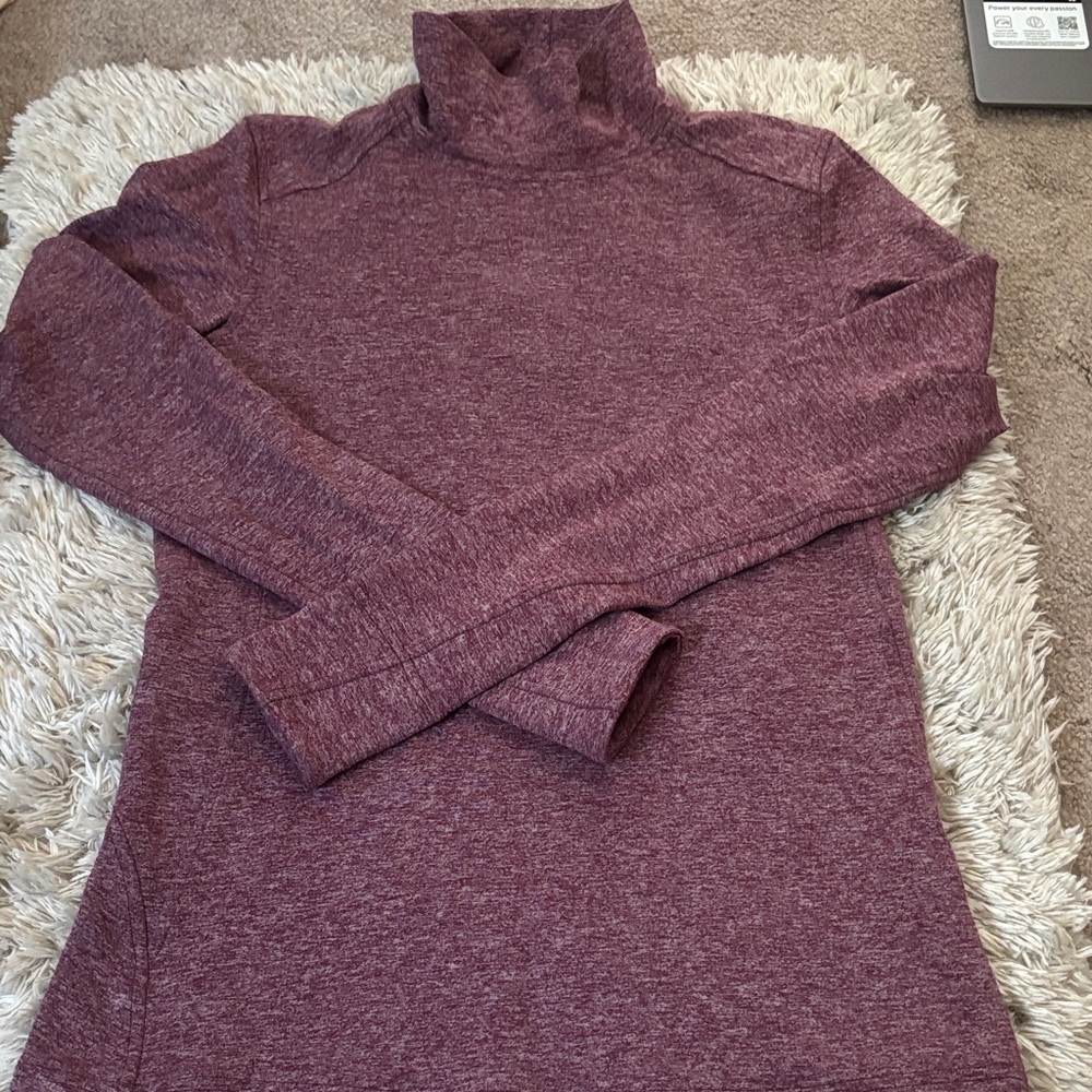 Lululemon size 4 marled purple turtleneck sweat wicking top